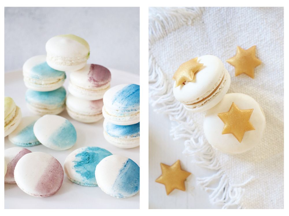 Décorations macarons ganache chocolat blond caramel